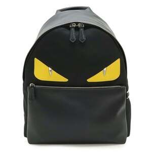 FENDI Bugs Monster Handbag Backpack Rucksack Daypack Leather Nylon Black 7VZ012